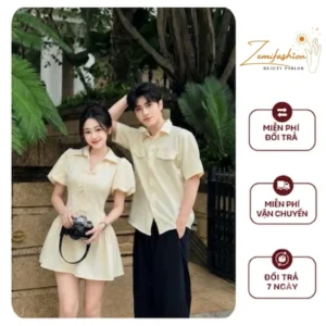 Set couple thanh lịch phối nơ cao cấp